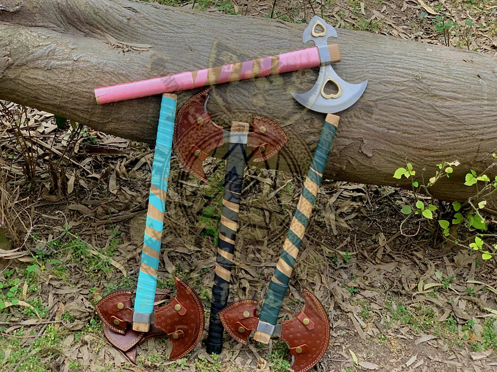 Mountaineer's Axe With Heart-shaped Holes and Ash-wood Reinforced