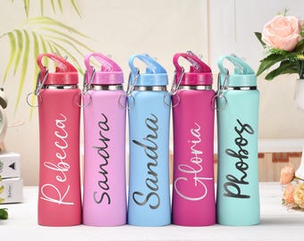 Personalized Engraved Tumbler, Stainless Steel Water Bottle, Bridesmaid Gift