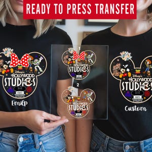 Custom Disney Hollywood Studios Dtf Transfer,Mickey and Minnie Family Vacation Ready For Press, Custom Dtf Transfer,Full Color Heat Transfer