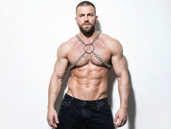 Chunky Chain Chest Harness | Men's Festival Body Jewelry
