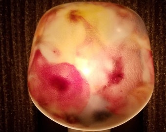 Night Light, Fused Glass, Enamel Abstract Art, Manual or Automatic Option