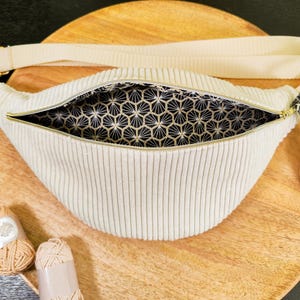 Sac banane personnalisable en velours côtelé pour femme et enfant