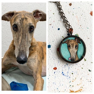 Custom Hand Painted Watercolor Necklace, Personalized Jewelry, Unique Art Pendant, Gifts for Women, Custom Pet Portrait, Custom Dog Portrait image 6