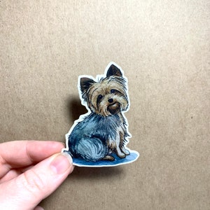 Yorkshire terrier hundklistermärke, hundras vinylklistermärke, 7,5 cm, Doggos - FRI FRAKT