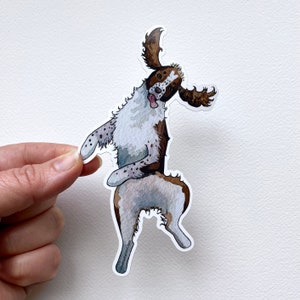 English Springer Spaniel Art Sticker, Dog Vinyl Decal Sticker, Large 6 inch, Doggos - FREE SHIPPING