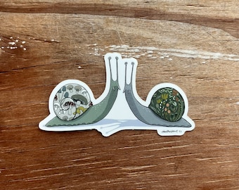 Naklejka Ślimaki - Słodka naklejka winylowa ze ślimakiem - Snail Love Art