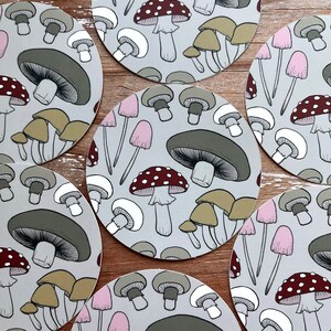 Mushrooms Art Sticker, Mushroom Vinyl Sticker, Water Bottle Sticker