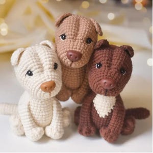 Crochet Pattern PDF File: Pitbull/ Stuffed Puppy / Amigurumi Dog Pattern / PDF Pattern in ENGLISH and SPANISH