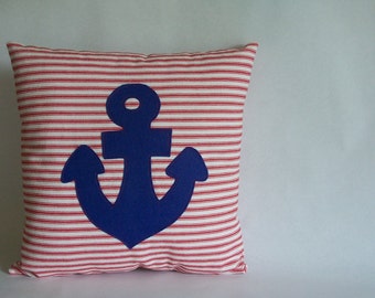 Blue Anchor Pillow