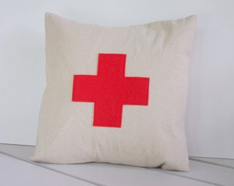 Swiss Cross Pillow, Lifeguard Cross Pillow