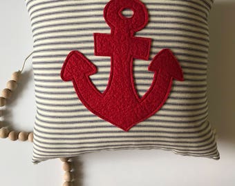 Red Anchor Pillow