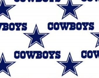 NFL Dallas Cowboys Fabric White 58&quot; Wide Cotton