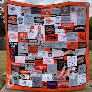 Mosaic Collage T-Shirt Quilt Blanket From Your Tshirts - DEPOSIT ONLY