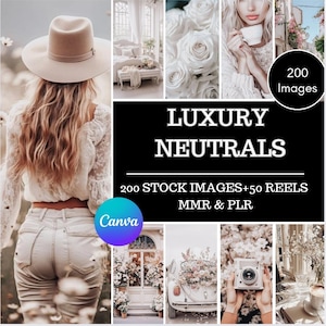 250 bobine e immagini di lusso neutro bianco beige senza volto per Instagram Bundle+MMR master diritti di rivendita foto stock