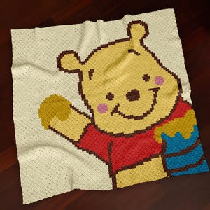 The Pooh Honey Pod Blanket C2C CROCHET PATTERN 90x90 Squares Winnie Afghan Fairytale Throw Home Decor Baby Room Instant Digital Download