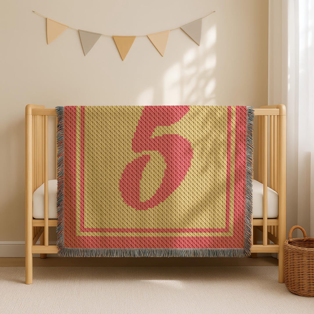 Number Five Blanket C2C CROCHET PATTERN 5 Years Old Afghan Kids' Decor ...
