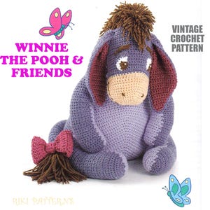 Vintage CROCHET PATTERN Winnie Pooh and Friends | Tigger Eeyore Piglet eBook PDF tutorial Instant download Christmas gift ideas Stuffed Toys