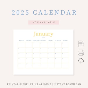 2025 Monthly Calendar | Planner | Printable | Instant Download | A4 | A3 | A5 | One Page Planner