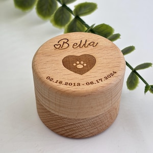 Custom Pet Name Engraved Wooden Urn for Ashes Burial Dog Urn