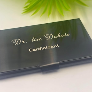 Personalized Business Card Holder Box Custom Engraved Father&#39;s Day Gift for Dads, Men,