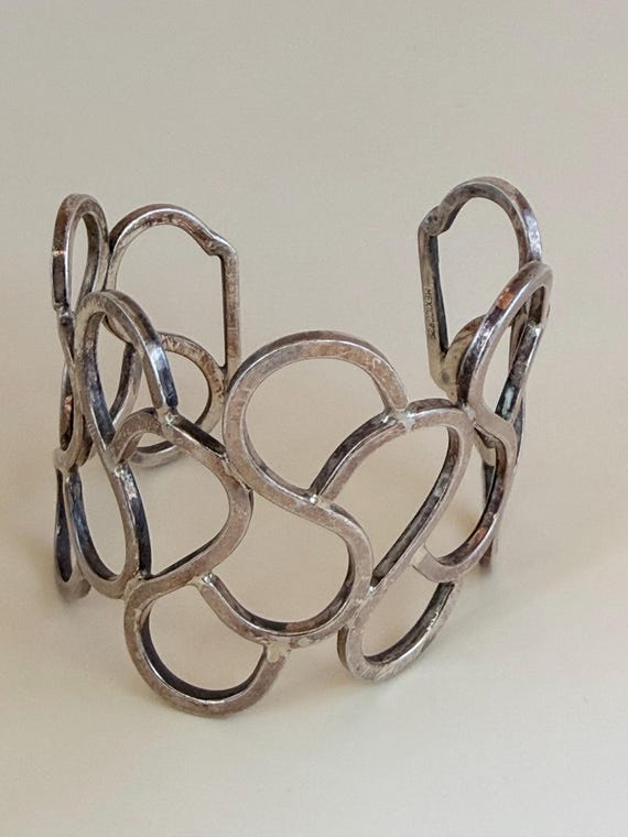 Mid-century Modern Sterling Silver Cuff Bracelet