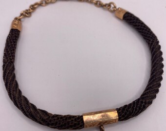 Victorian Rose Gold-filled, Woven Hair Watch Fob