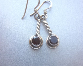 Sterling Silver Vintage Garnet Earrings