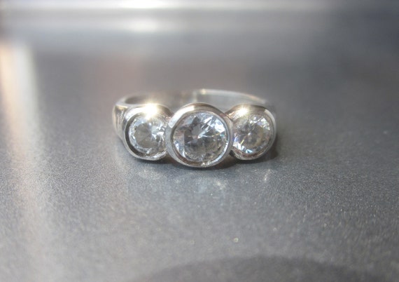 Sterling Silver Ring Crystal Multi Stone - image 7