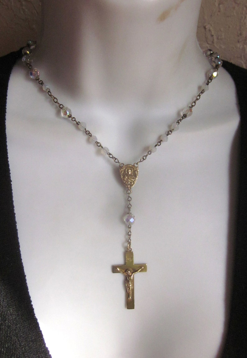 Cross and Crystal Necklace Assemblage