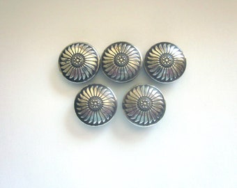 Sterling Silver Vintage Button Covers Eagle Feathers