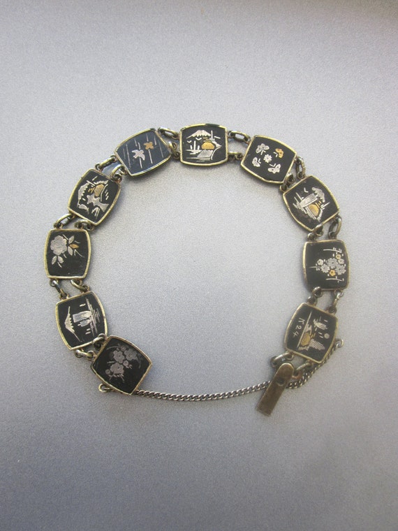 Vintage Japanese Komai Shakudo Damascene Bracelet - image 3