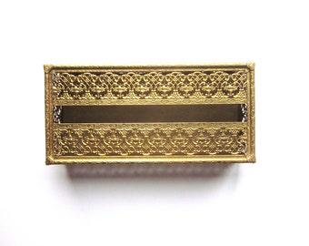 Vintage Gold Metal Tissue Box Cover