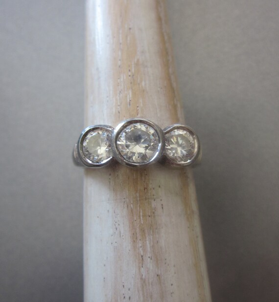 Sterling Silver Ring Crystal Multi Stone - image 8