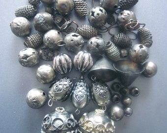 Vintage Silver Metal Beads Lot