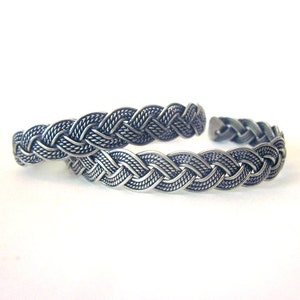 Sterling Silver Braided Baby Cuff Bracelet Young Adult Cuff Unisex Jewelry
