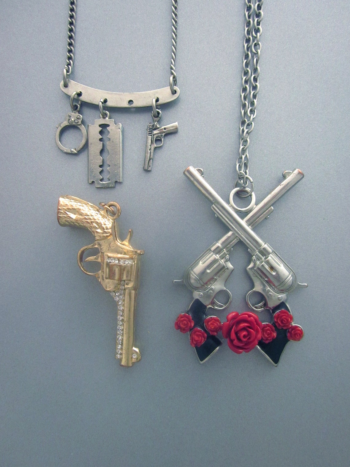 Guns and Roses Necklaces Etsy
