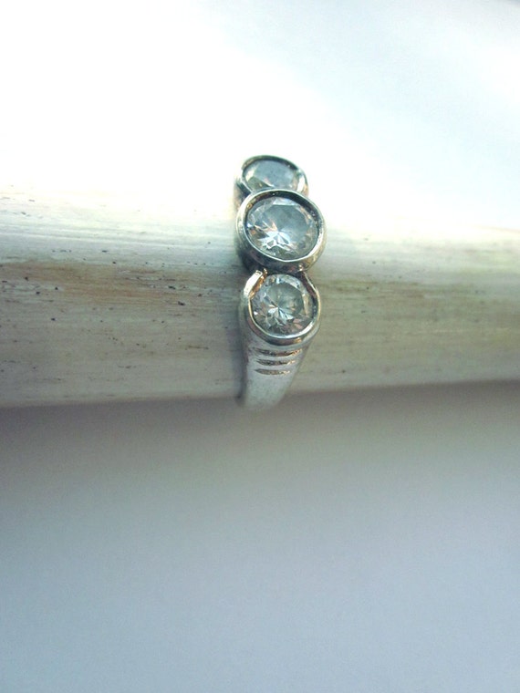 Sterling Silver Ring Crystal Multi Stone - image 4