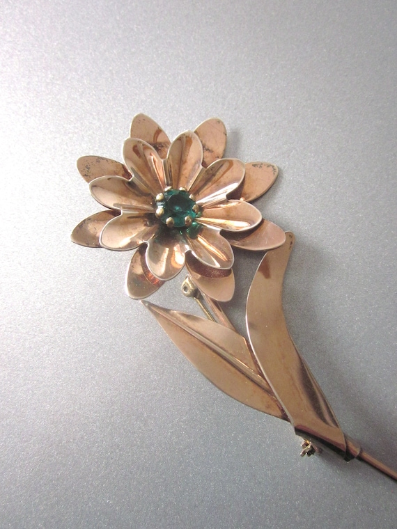 Sterling Silver Vintage Floral Brooch