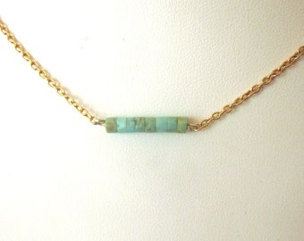 Turquoise Gold Minimalist Necklace