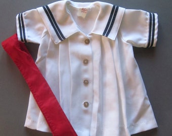 Vintage White Baby Sailor Dress