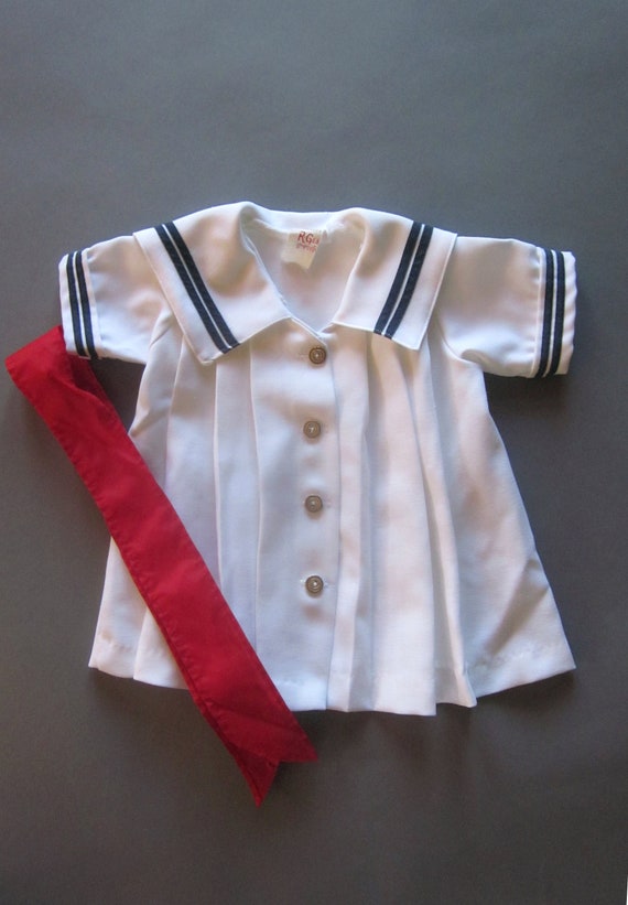 Vintage White Baby Sailor Dress