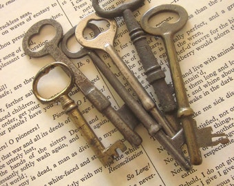 Antique Skeleton Keys Lot Vintage Lever Keys