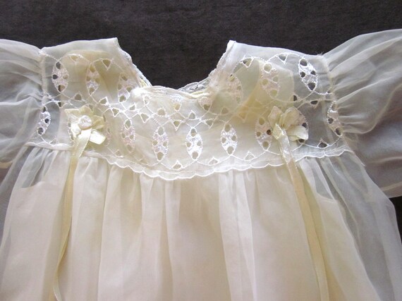 Vintage Chiffon Nightgown Set Satin Baby Coat Dres