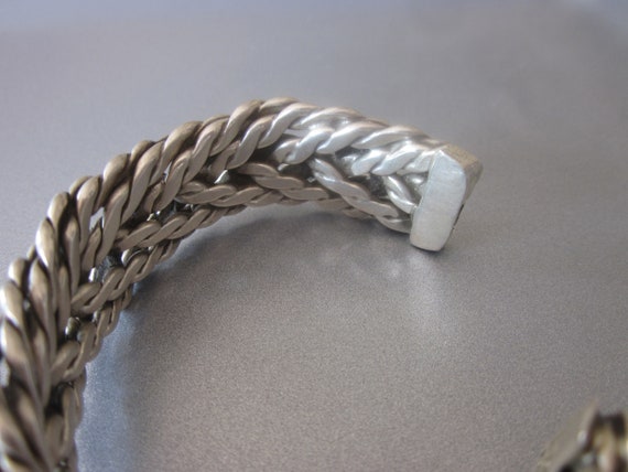 Sterling Silver Vintage Cuff Bracelet Unisex Ster… - image 4