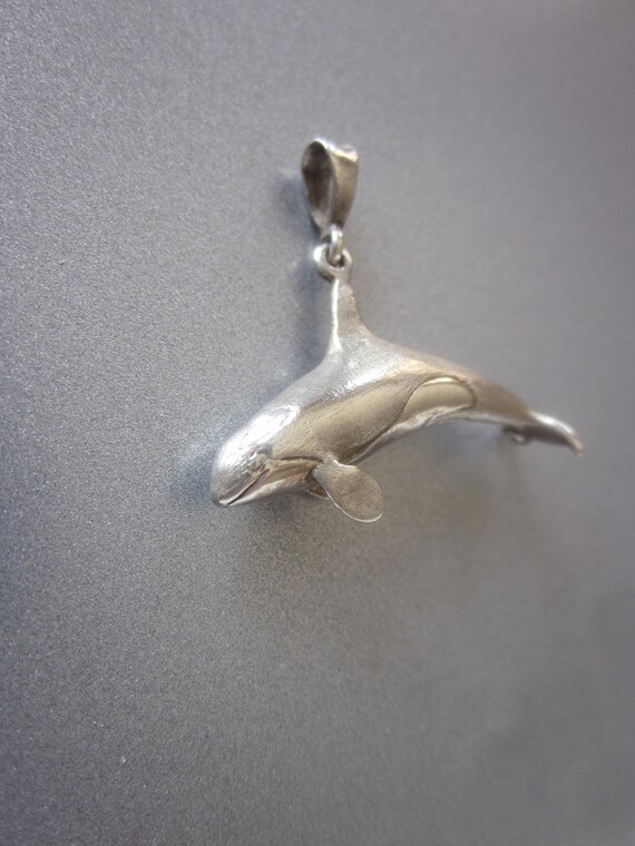 Vintage Sterling Silver Whale Charm