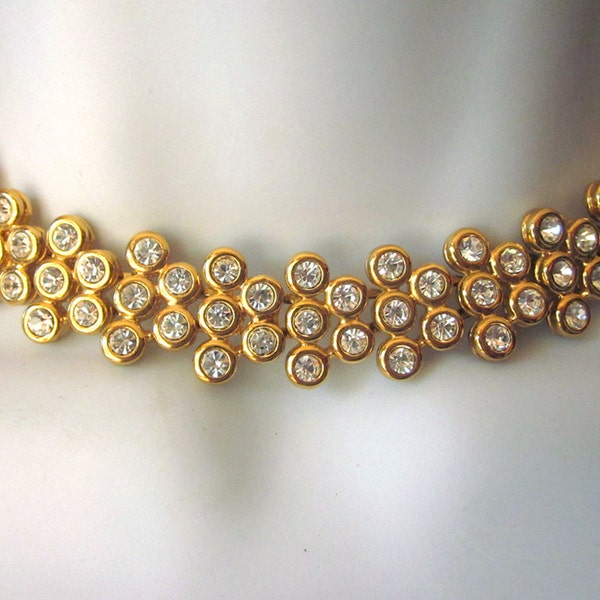 Vintage Paste Rhinestone Necklace Bridal Jewelry