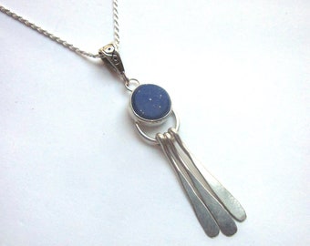 Lapis Lazuli Pendant Sterling Silver Gemstone Jewelry Blue Stone