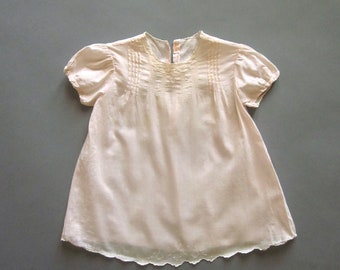 Mid Century Pink Baby Cotton Dress with Embroidery 6 months