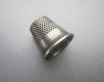 Antique Sterling Silver Thimble size 5