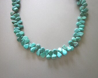 Genuine Natural Turquoise Nugget Beaded Necklace